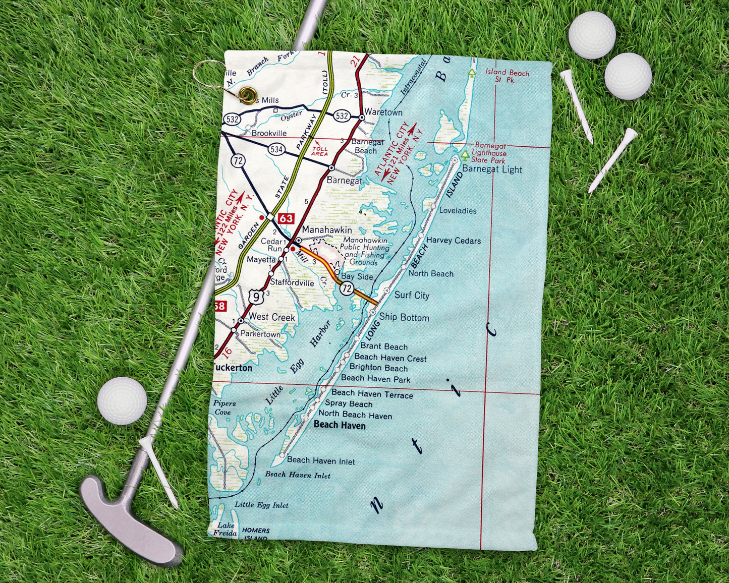 Long Beach Island New Jersey golf towel primary image