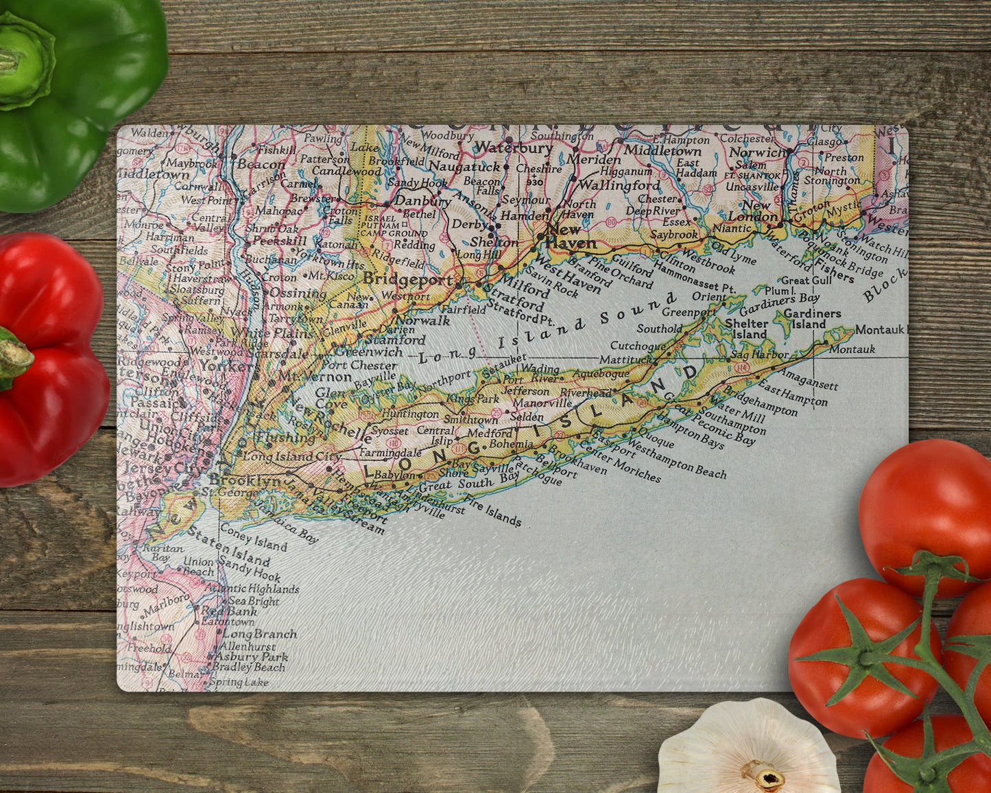 Long Island New York Map Cutting Board | Travel Gift | Kitchen Decor