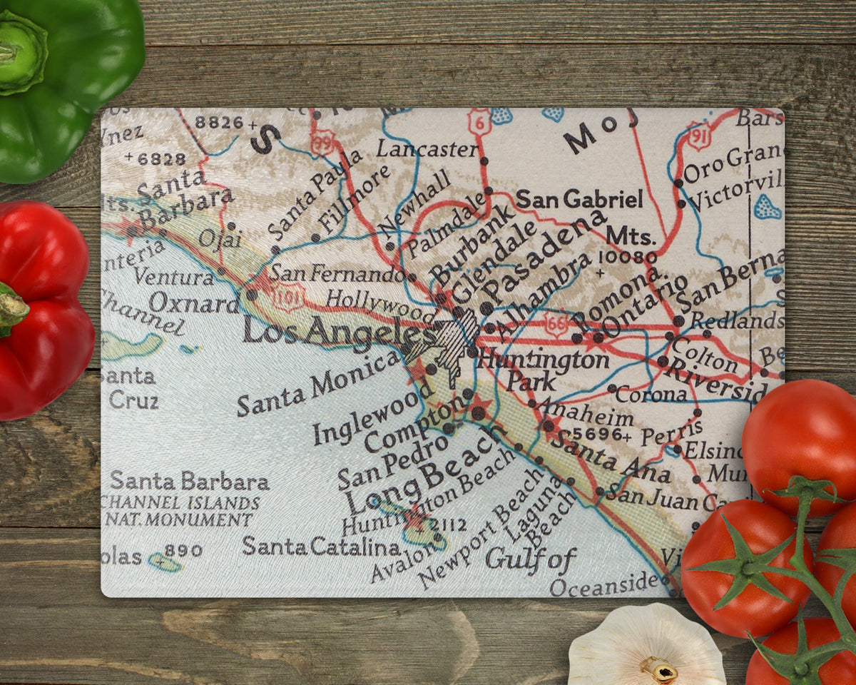 Los Angeles California Vintage Map Cutting Board