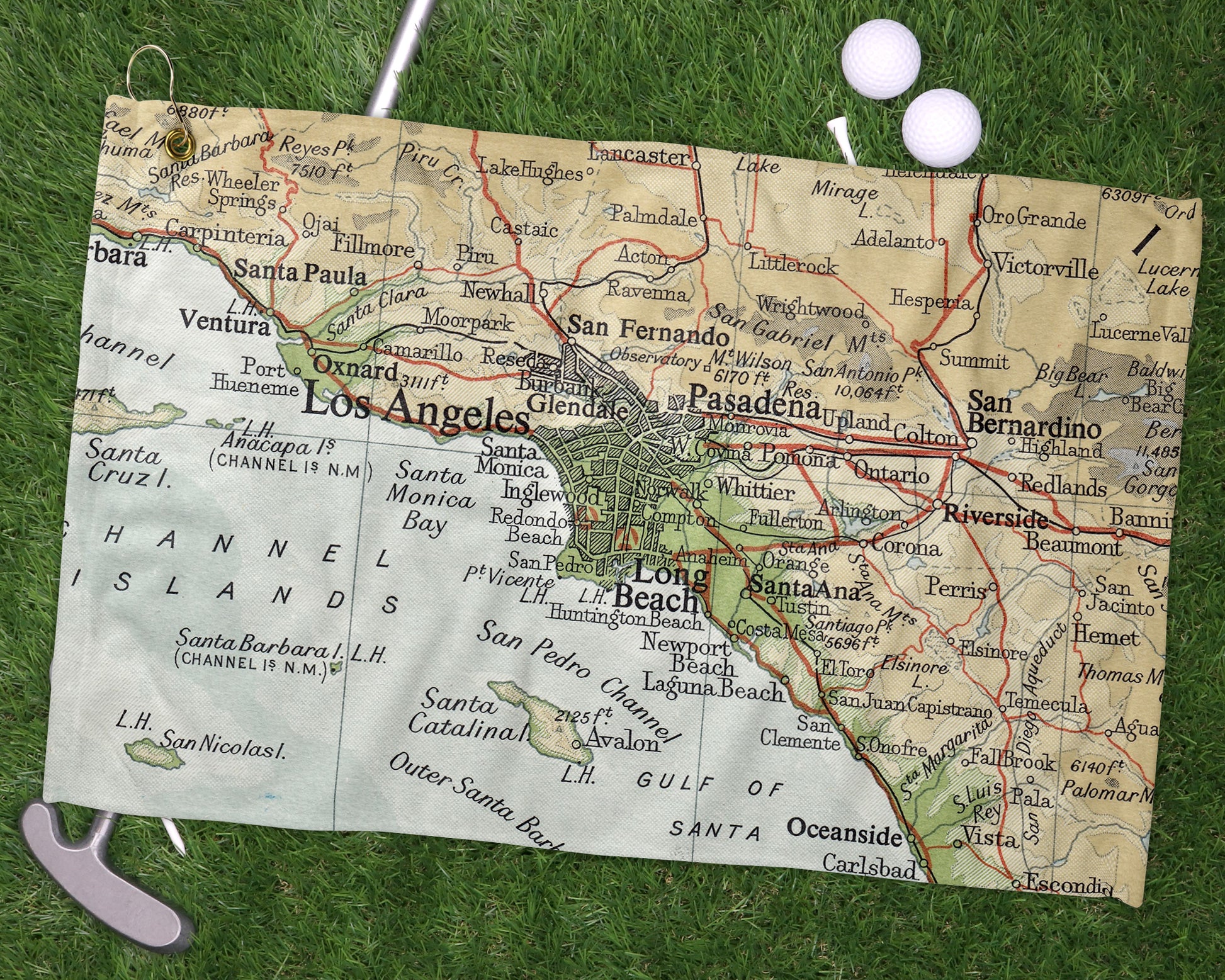 Los Angeles California golf towel primary image