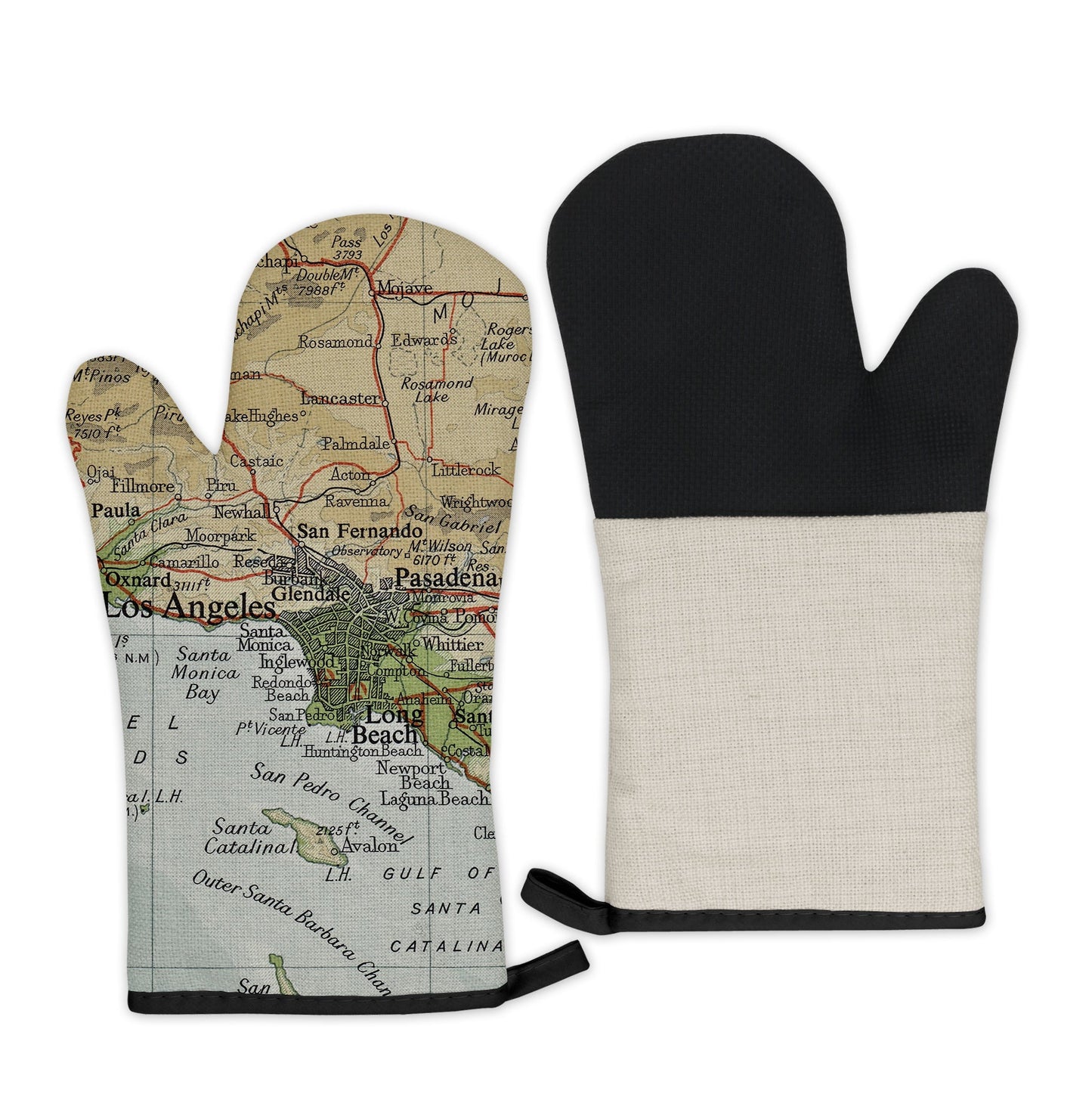 Los Angeles Map Oven Mitt | Vintage-Inspired Kitchen Gift