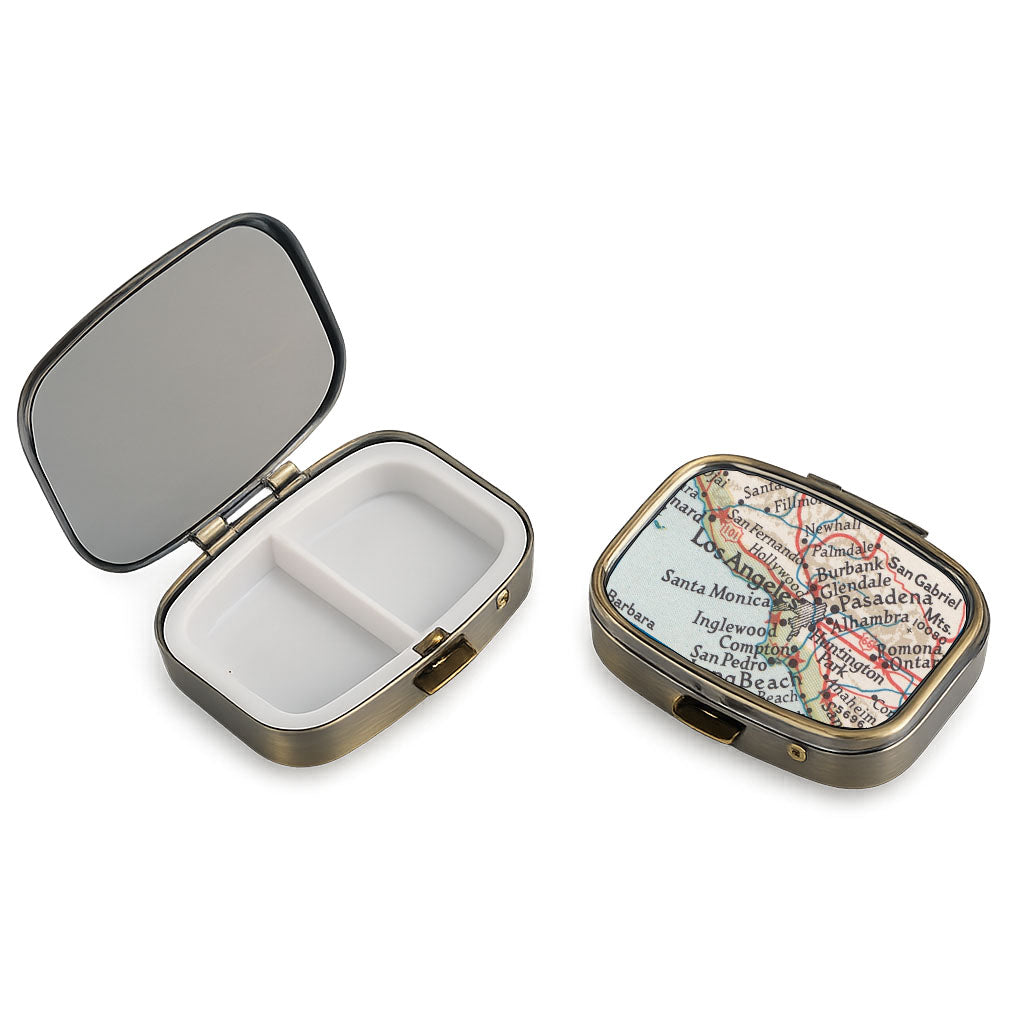 Los Angeles, California vintage map pill case