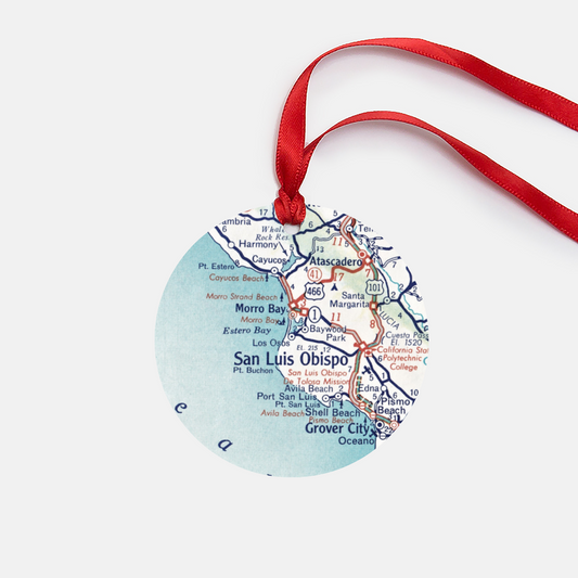 Los Osos California Vintage Map Ornament