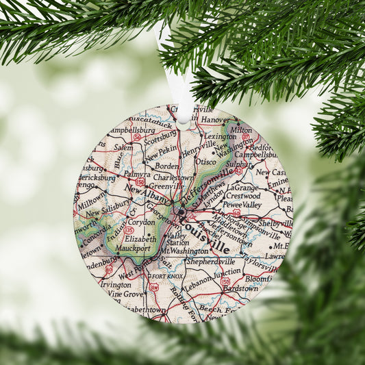 Louisville Kentucky Vintage Map Ornament