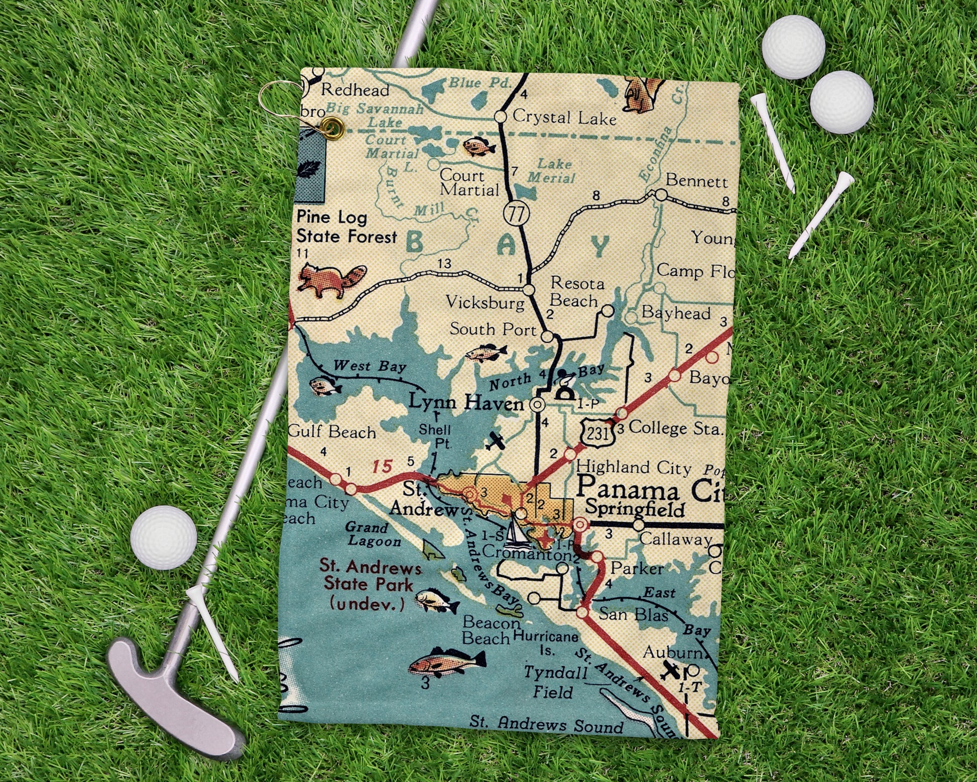 Lynn Haven Florida golf towel primary image