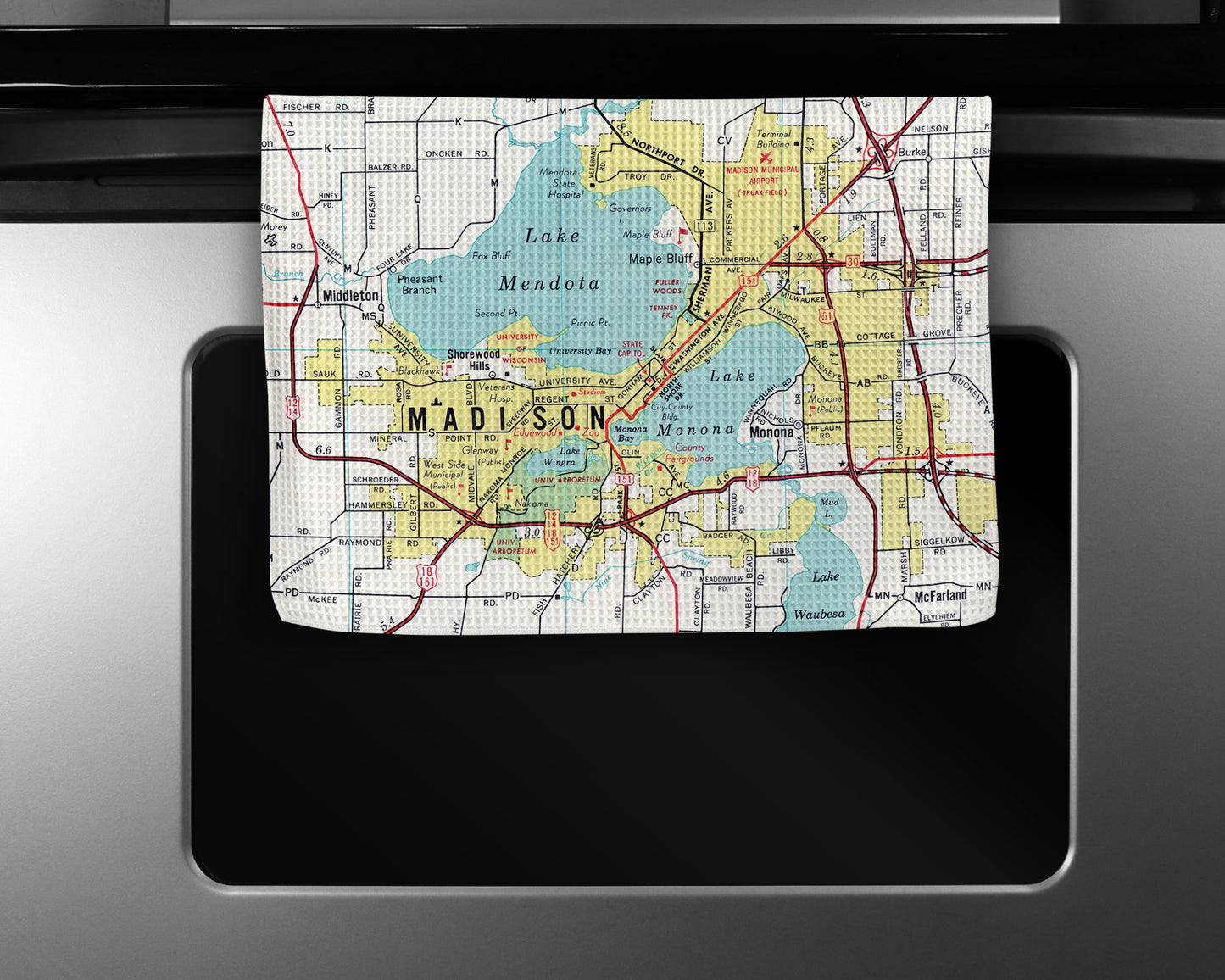 Madison Wisconsin Vintage Map Kitchen Towel