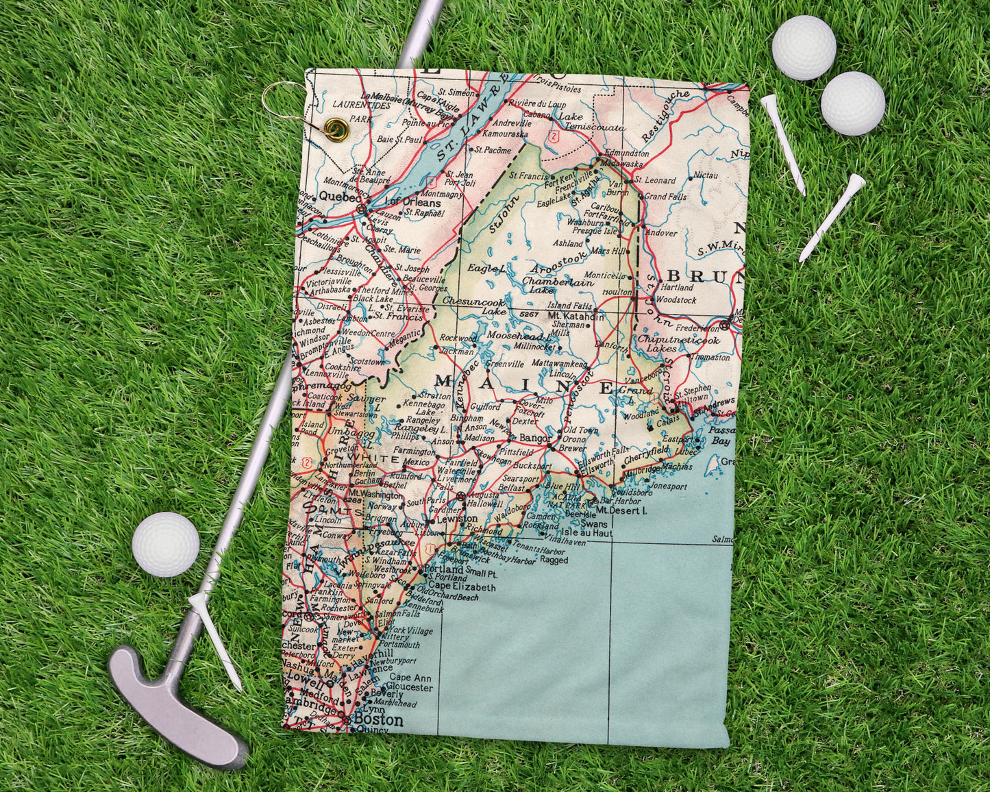 Maine golf towel primary image