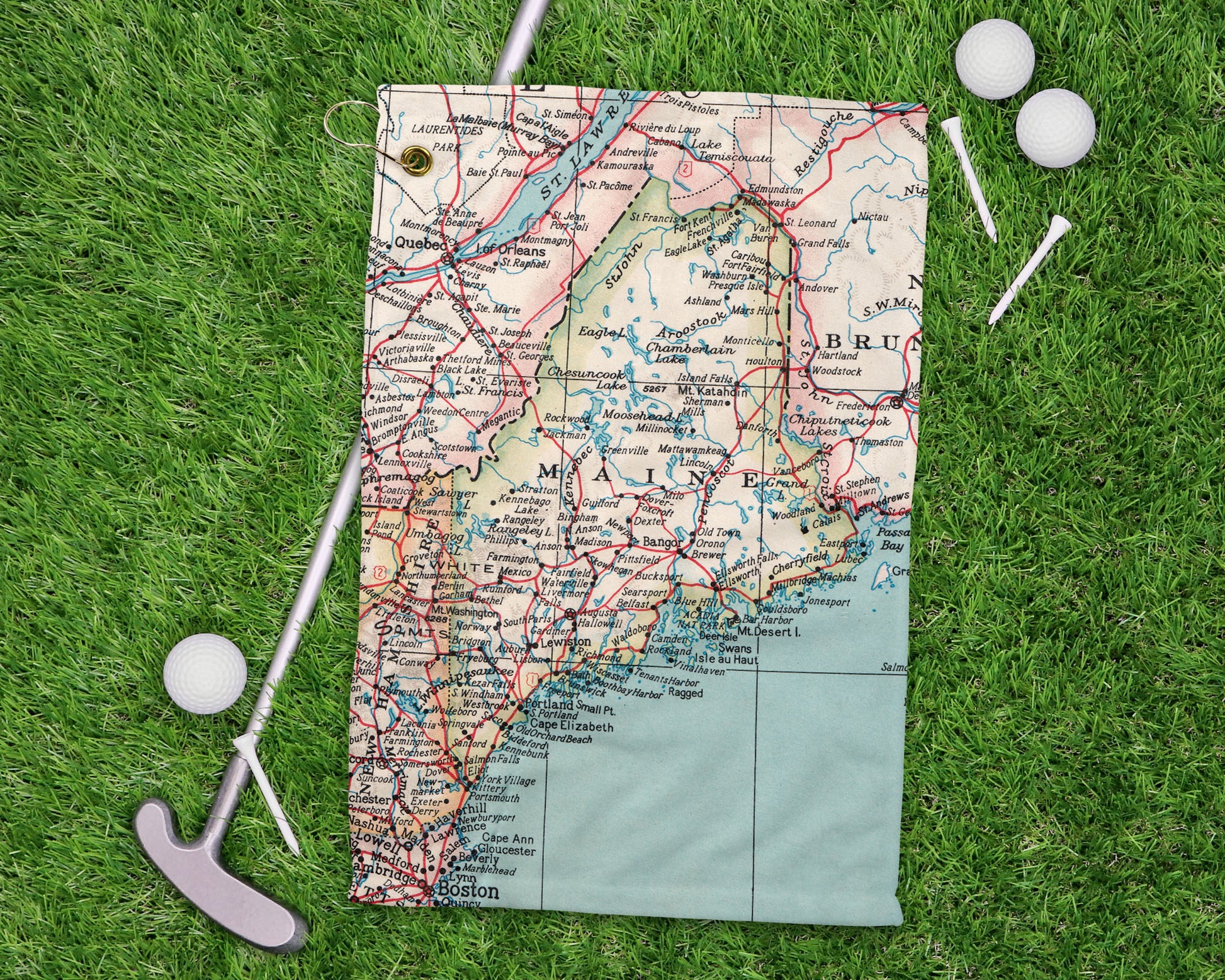 Maine golf towel primary image