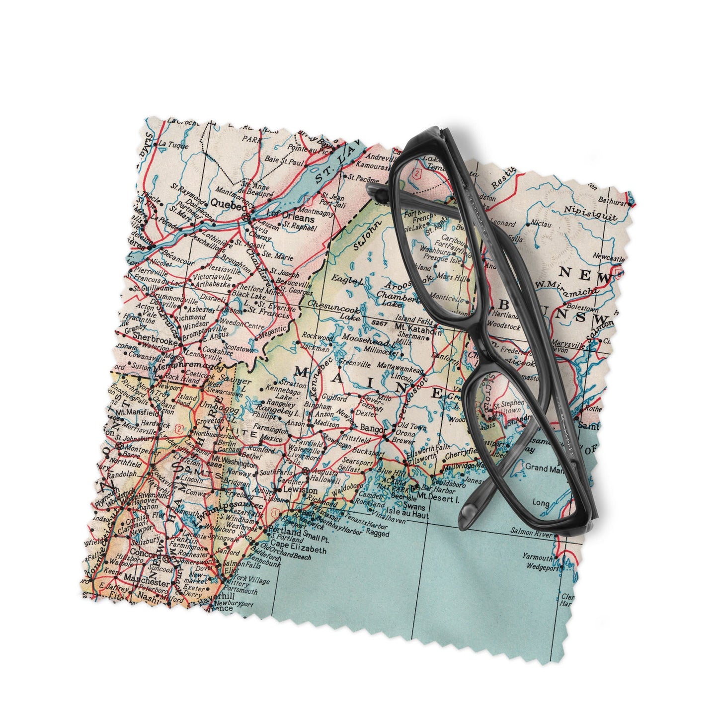 Maine Map Lens Cloth | Maine Microfiber Glasses Cleaner | Travel Gift