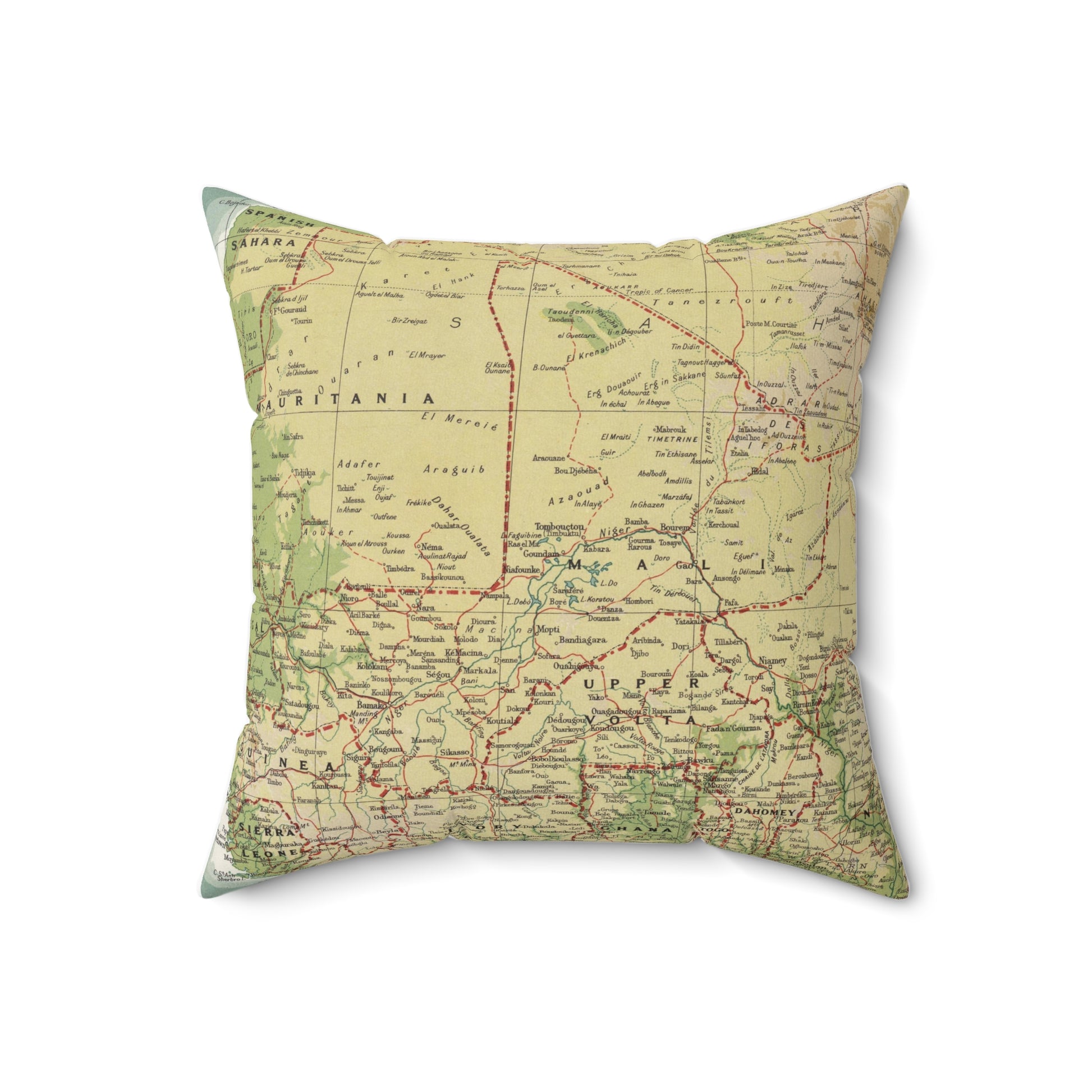 Mali vintage map pillow