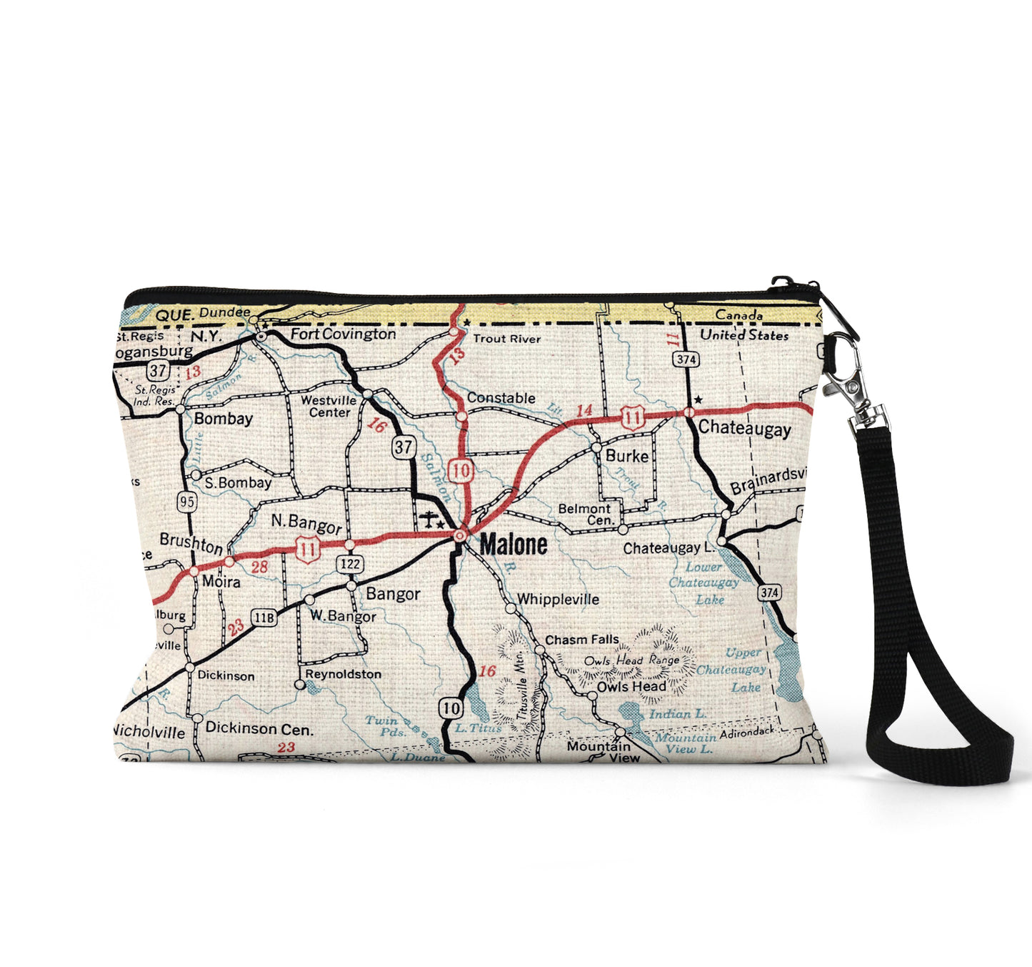 Malone New York map wristlet travel pouch