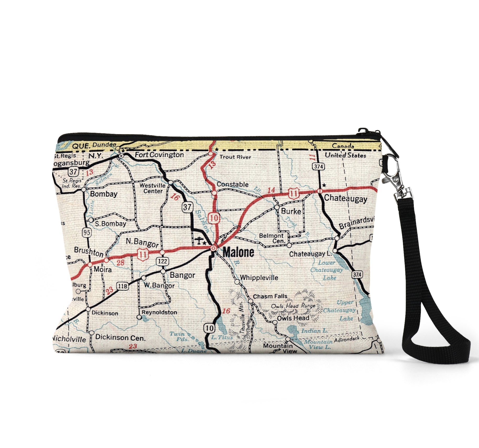 Malone New York map wristlet travel pouch