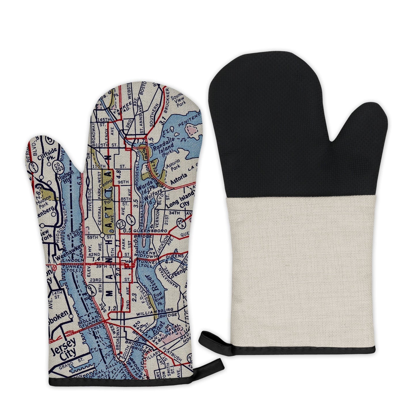 Manhattan, New York Map Oven Mitt | Vintage-Inspired Kitchen Gift