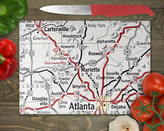 Marietta Georgia Map Cutting Board | Travel Gift | Kitchen Decor