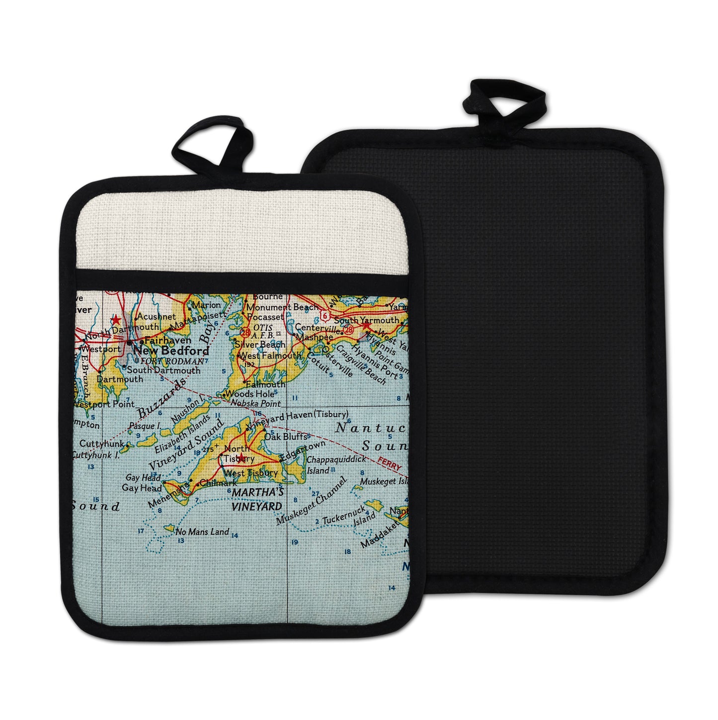 Marthas Vineyard vintage map hot pad kitchen decor