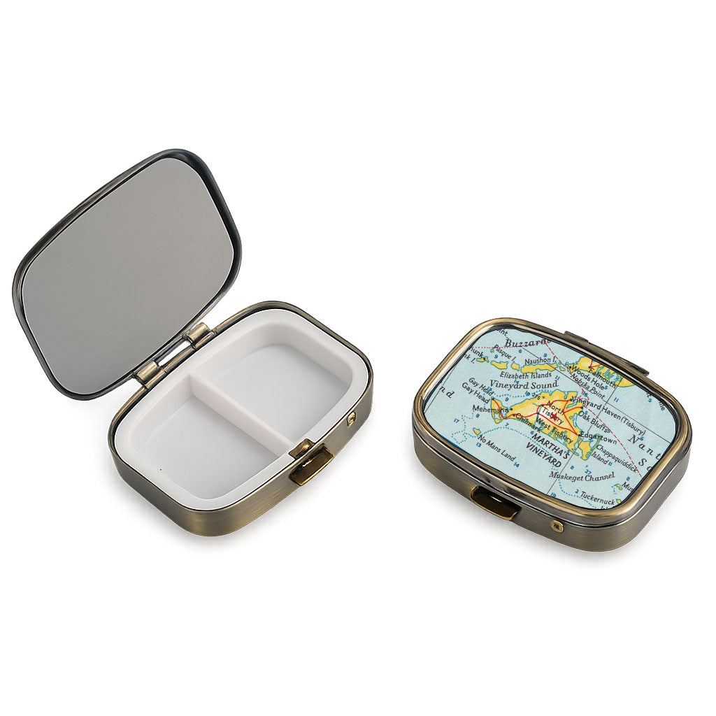 Martha's Vineyard, Massachusetts vintage map pill case