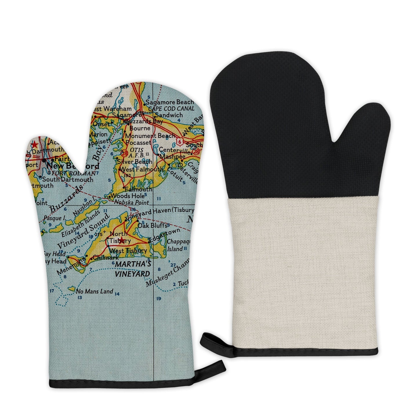 Marthas Vineyard Map Oven Mitt | Vintage-Inspired Kitchen Gift