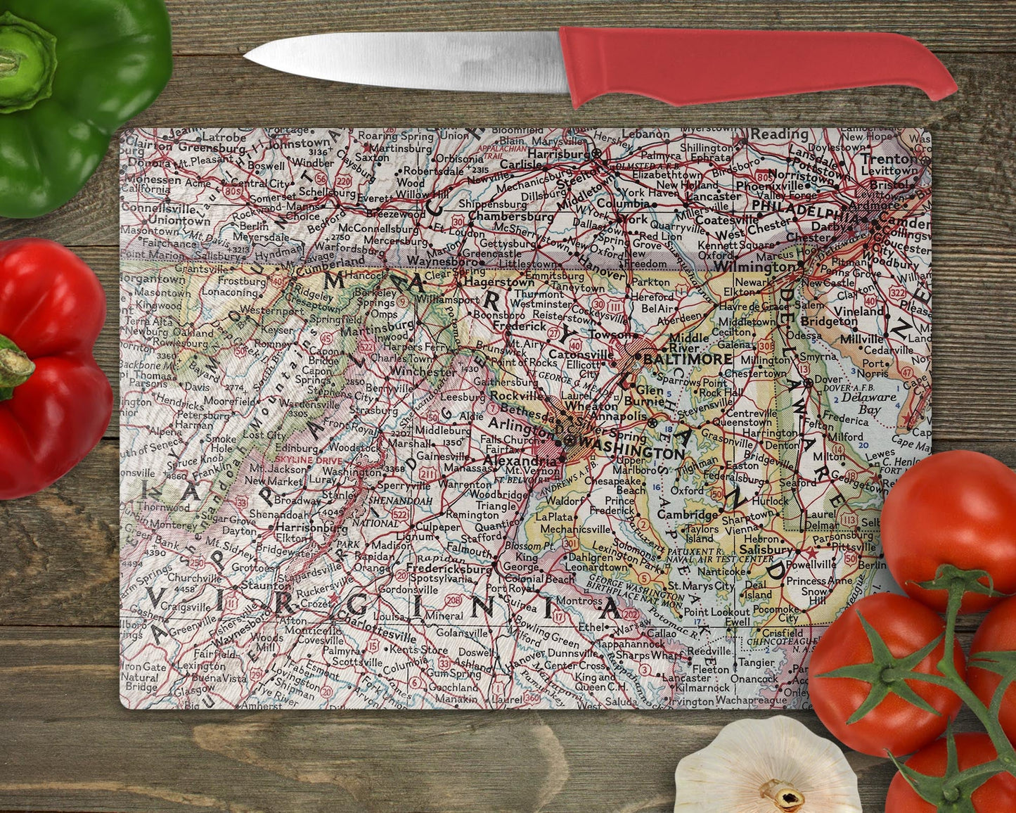 Maryland Map Cutting Board | Travel Gift | Kitchen Decor