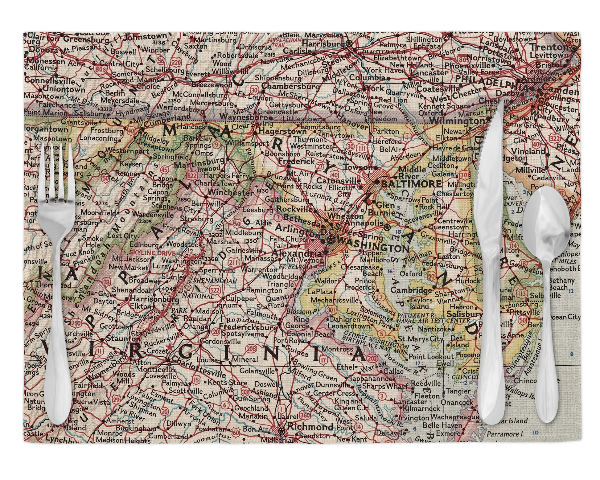 Maryland Vintage Map Placemats Set of 4