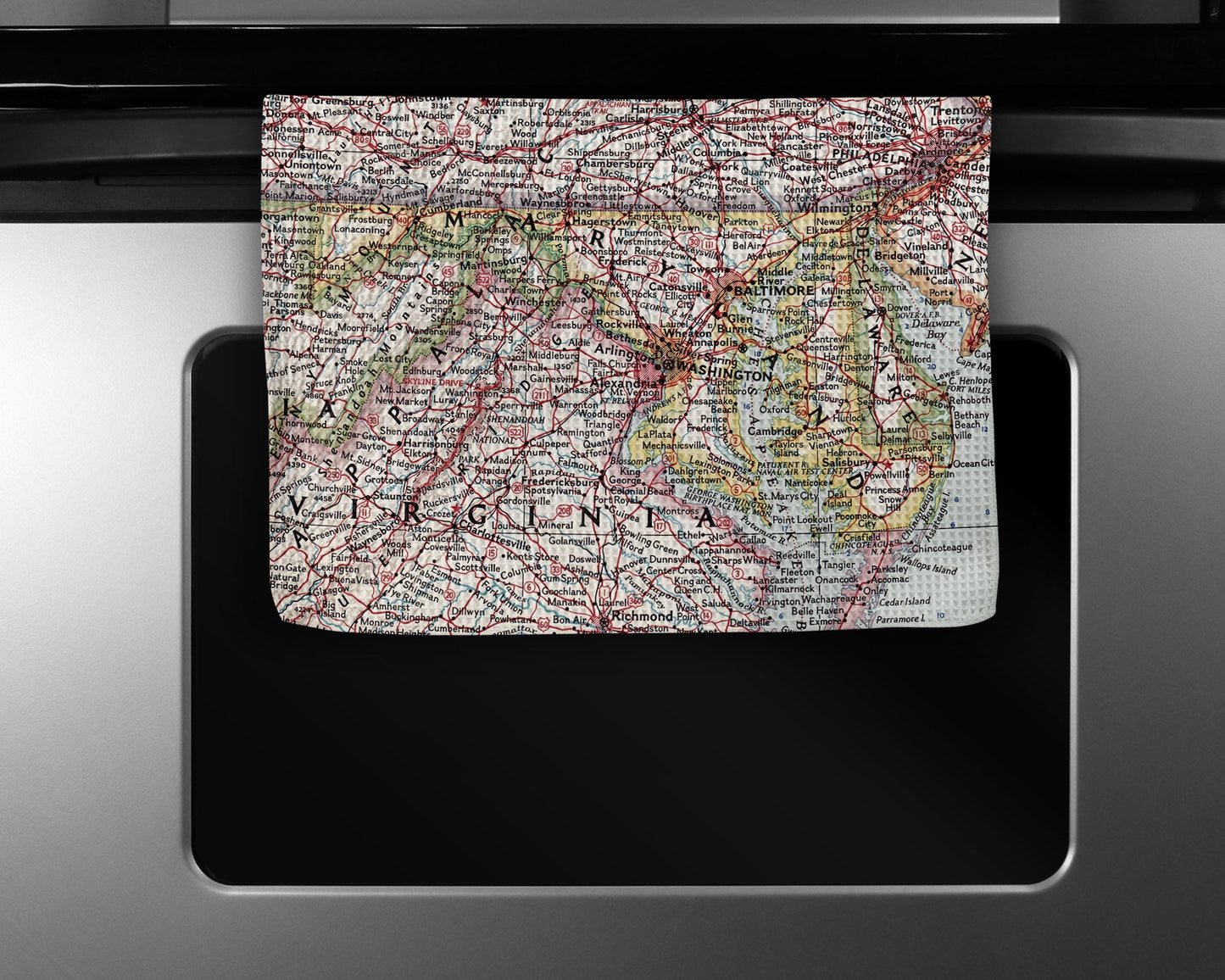 Maryland Map Tea Towel | Waffle-Weave Kitchen Towel Gift