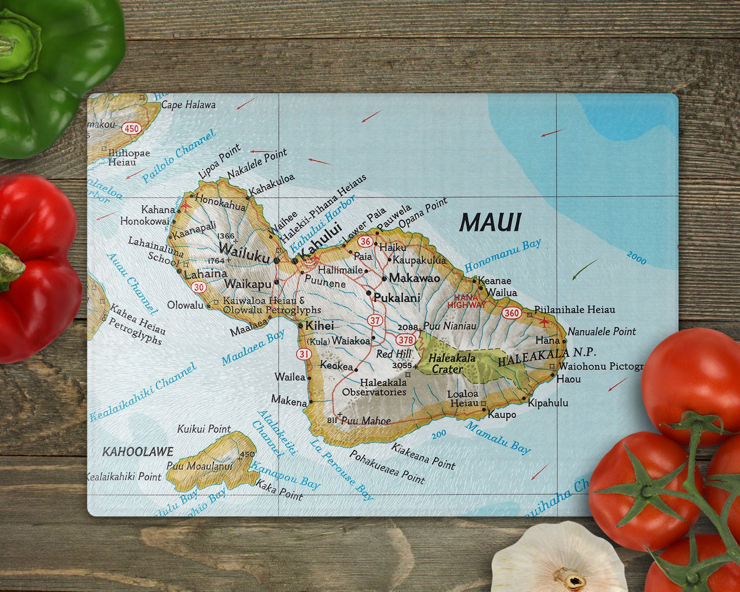 Maui Hawaii Map Cutting Board | Travel Gift | Kitchen Decor