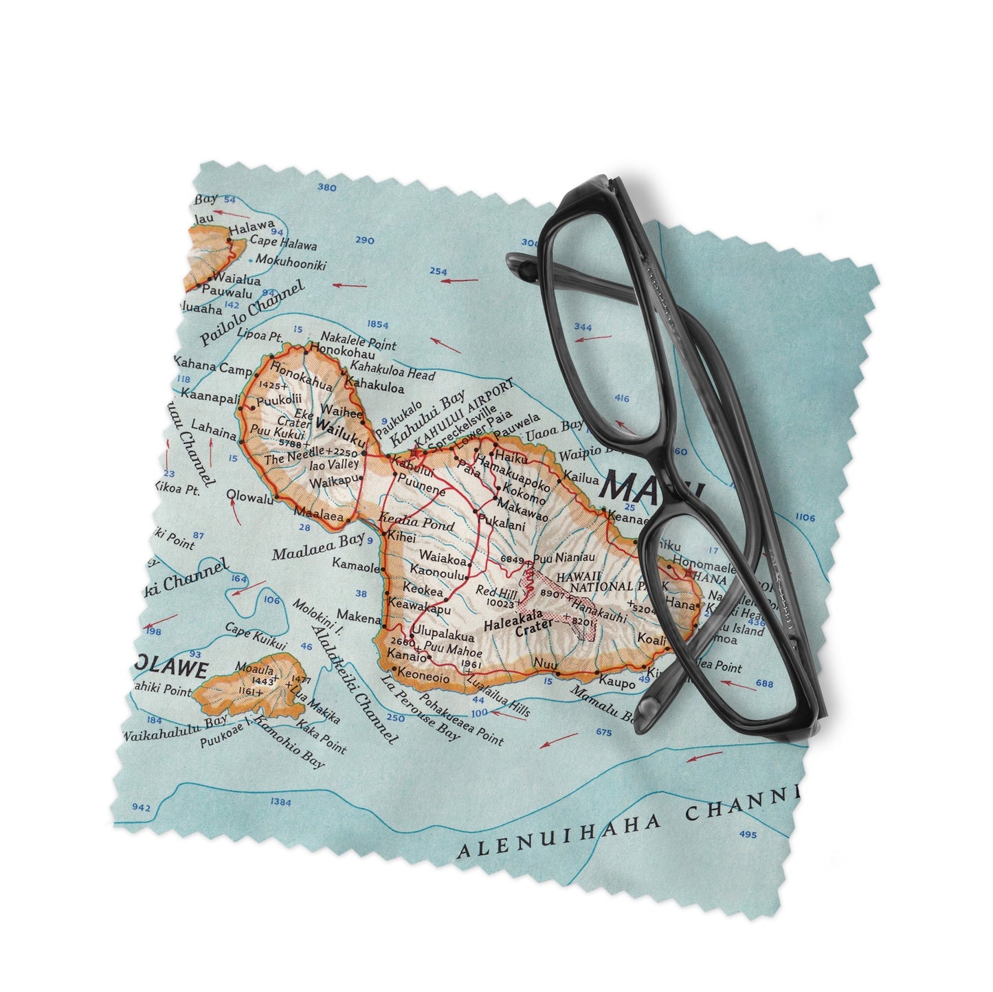 Maui Hawaii Map Lens Cloth | Maui Microfiber Glasses Cleaner | Travel Gift