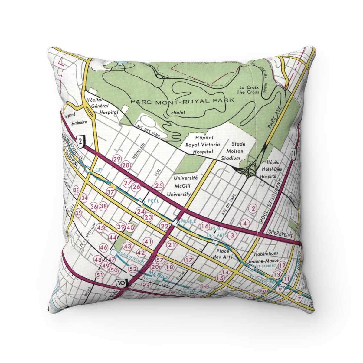 McGill University vintage map pillow