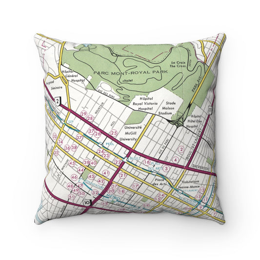 McGill University vintage map pillow