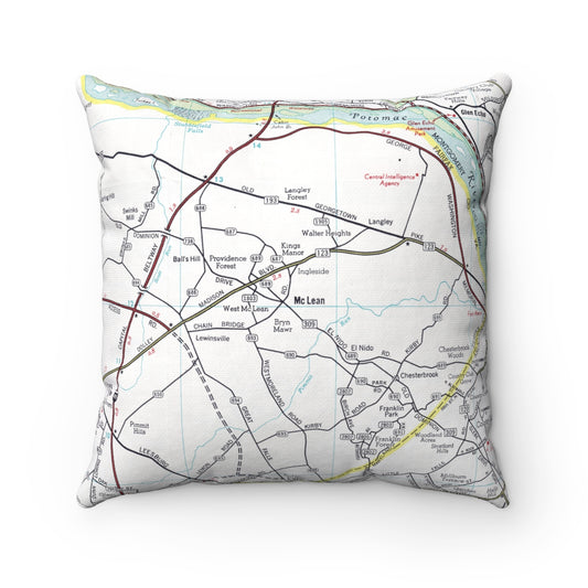 McLean Virginia vintage map pillow