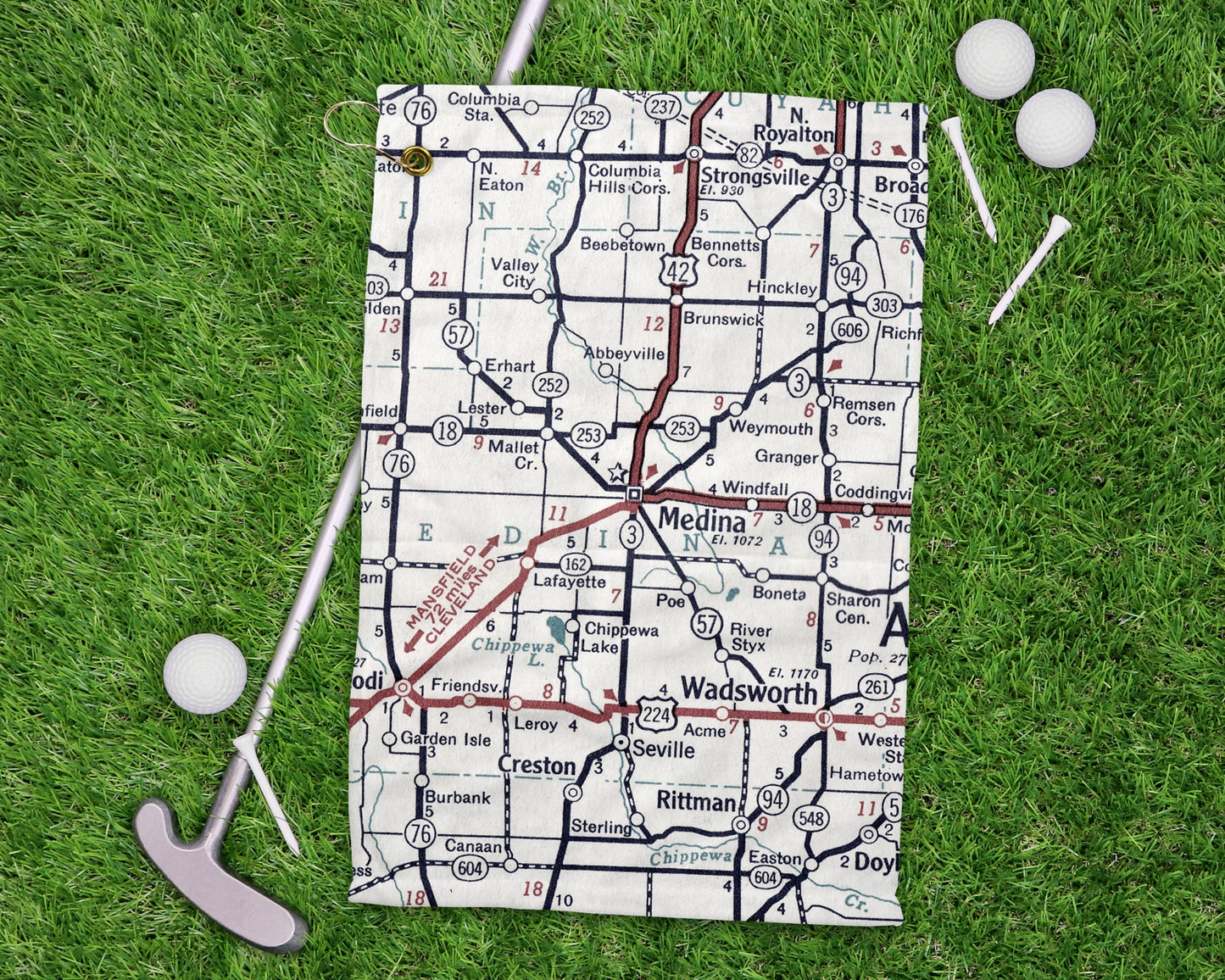 Medina Ohio golf towel primary image