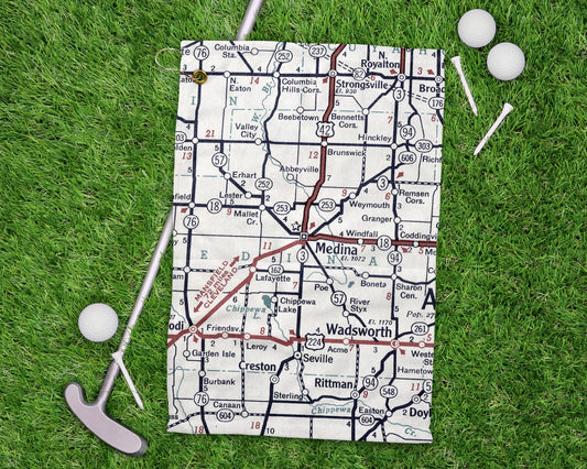 Medina Ohio golf towel primary image