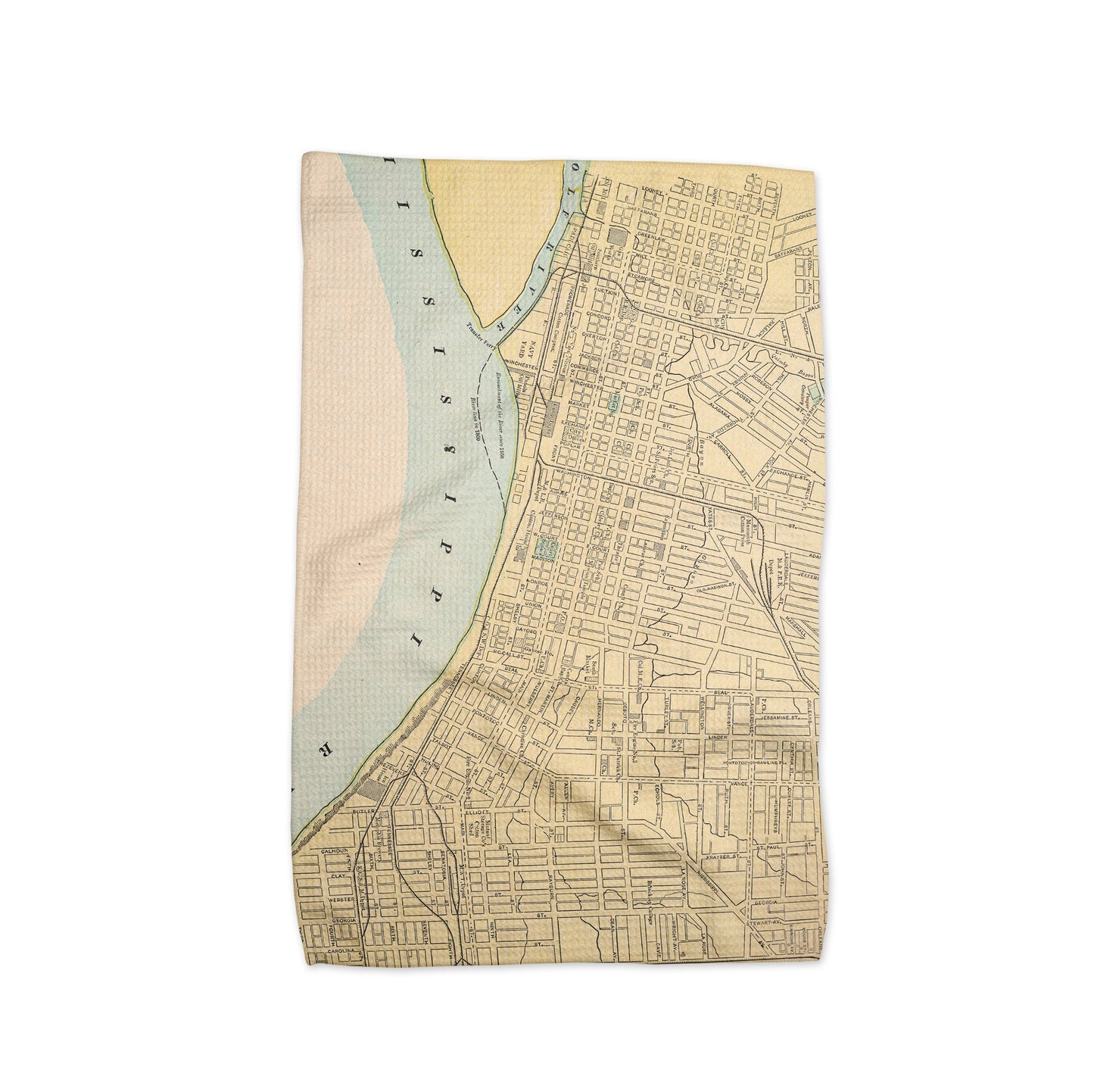 Memphis Tennessee Map Tea Towel | Waffle-Weave Kitchen Towel Gift