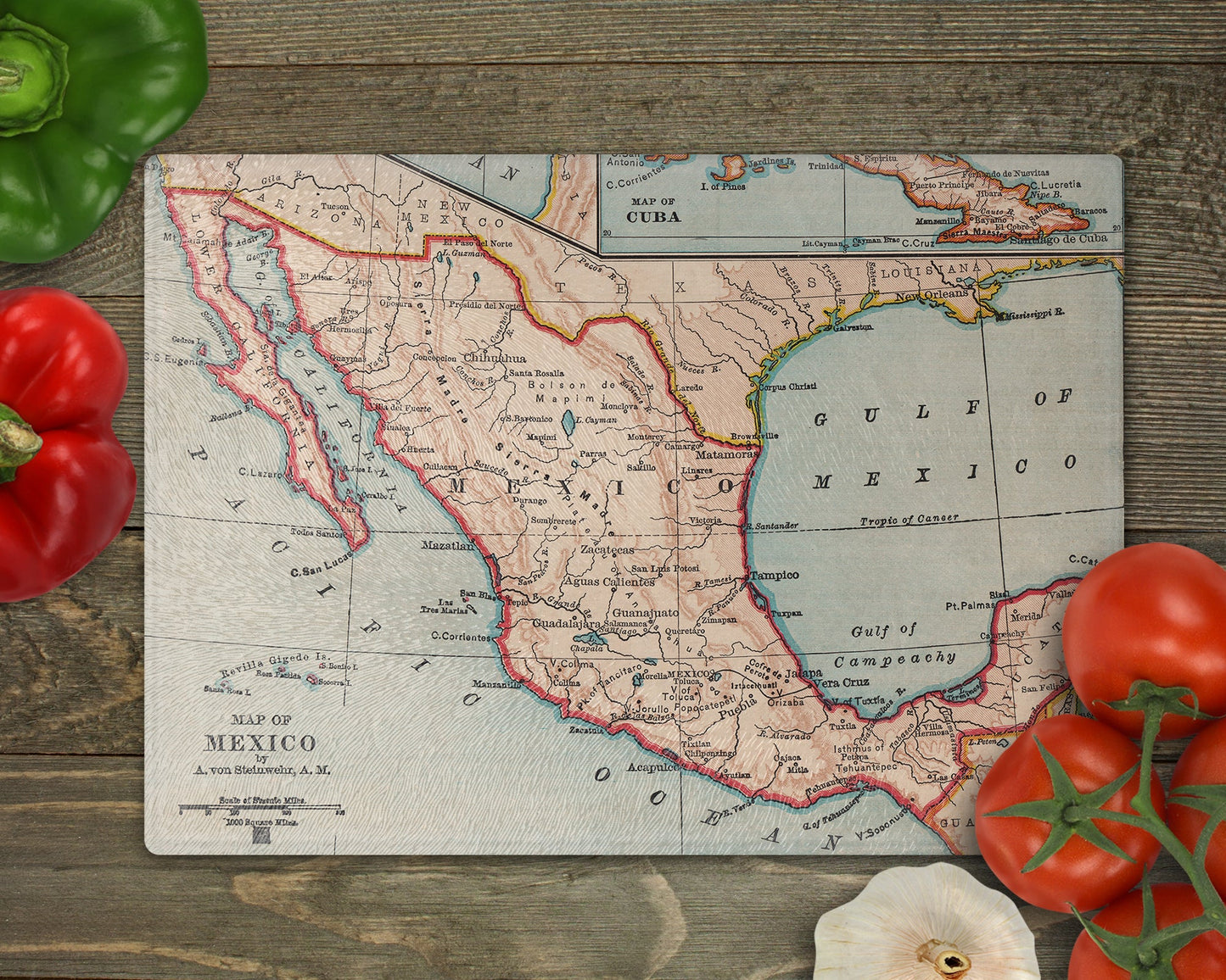 Mexico Map Cutting Board | Travel Gift | Kitchen Decor