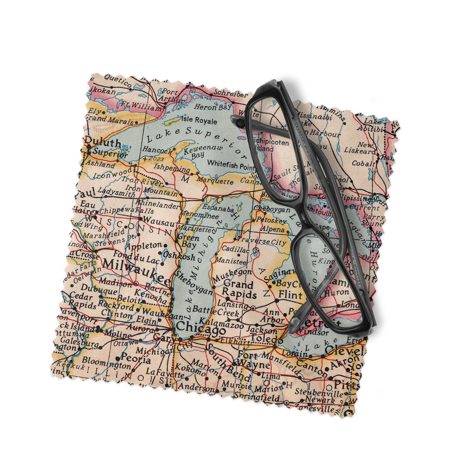 Michigan Map Lens Cloth | Michigan Microfiber Glasses Cleaner | Travel Gift