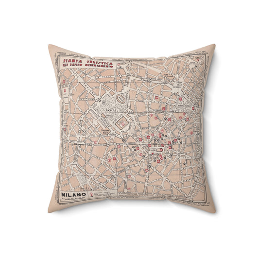 Milan Italy vintage map pillow