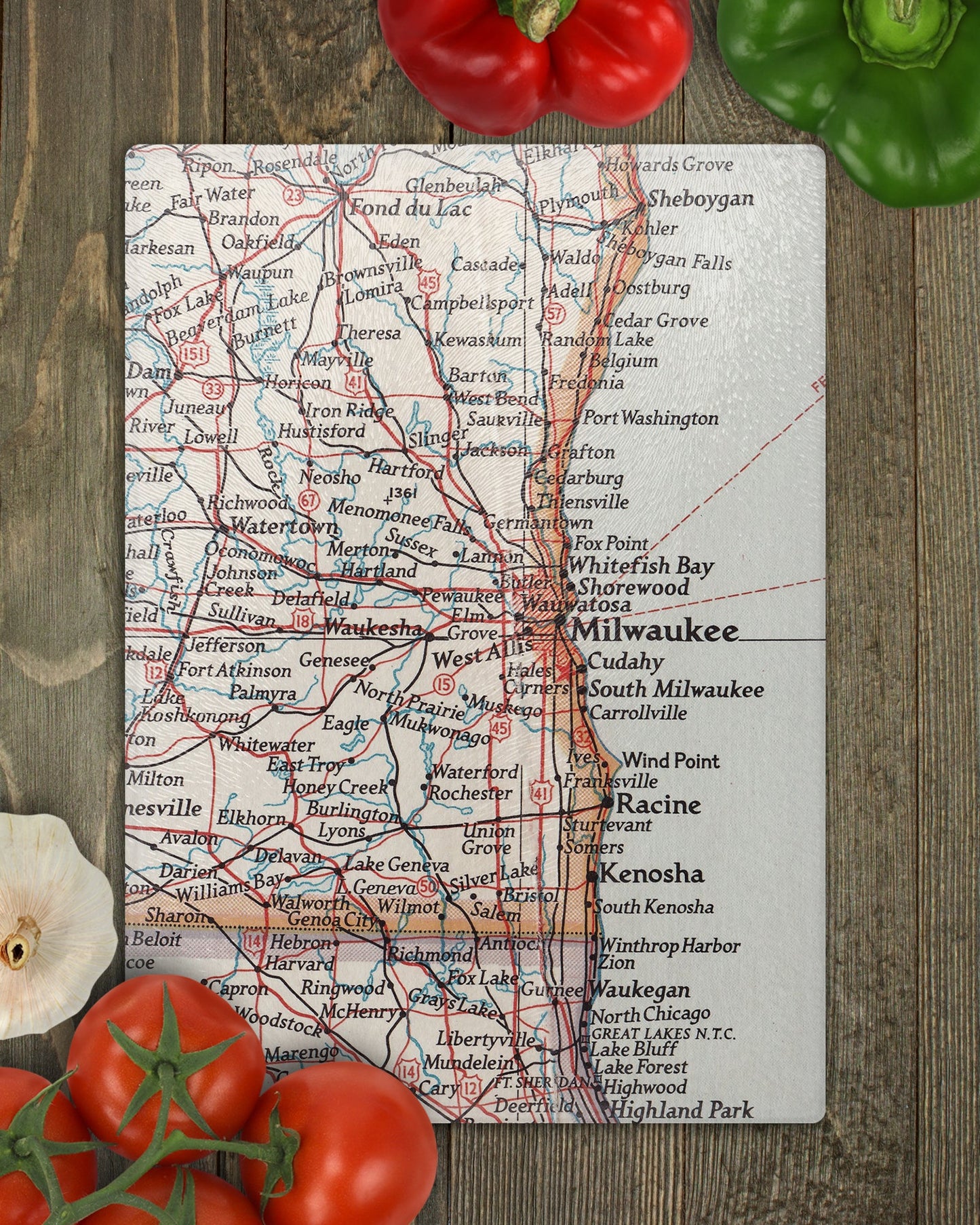 Milwaukee Map Cutting Board | Travel Gift | Kitchen Decor