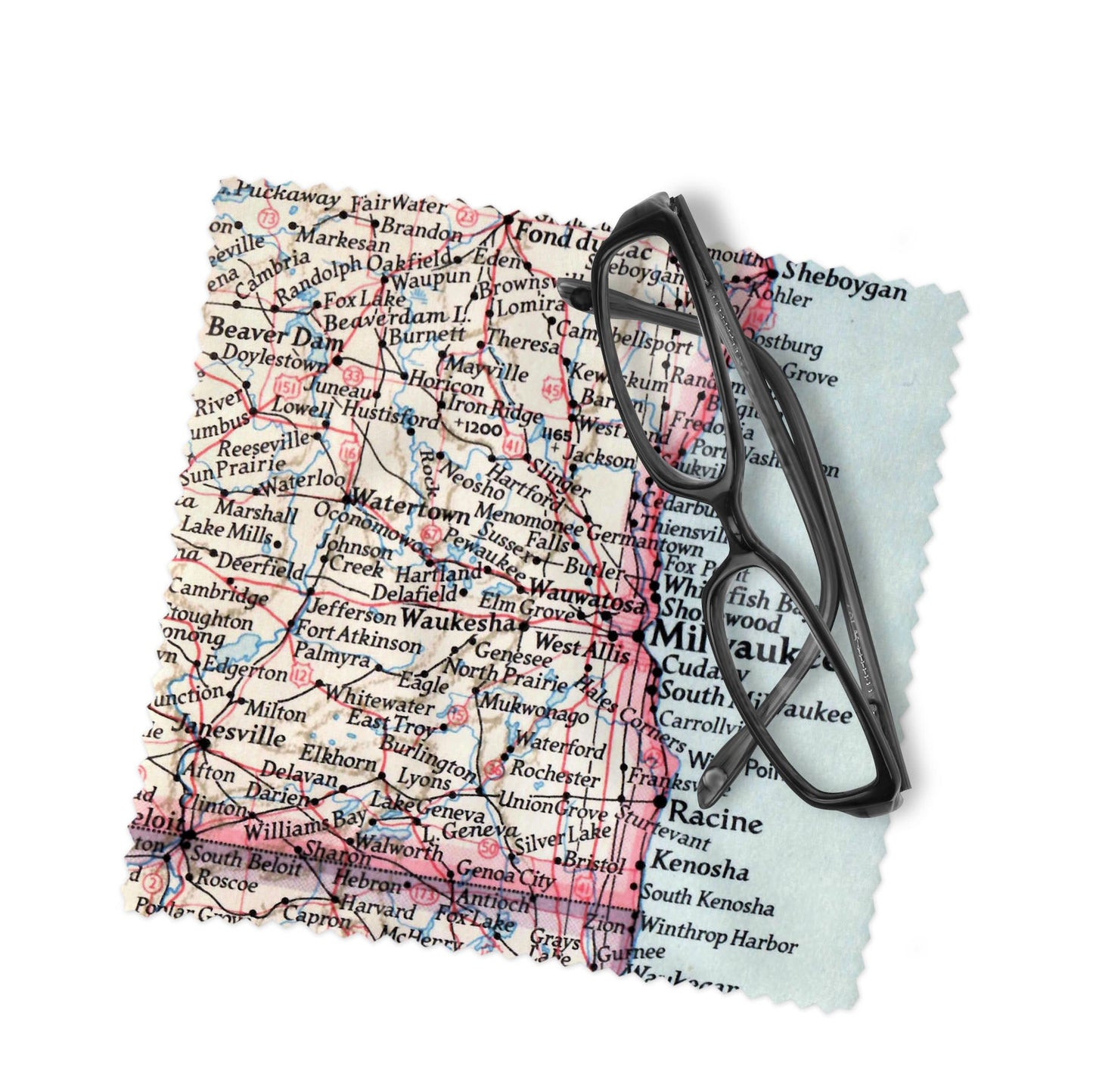 Milwaukee Wisconsin Map Lens Cloth | Milwaukee Microfiber Glasses Cleaner | Travel Gift