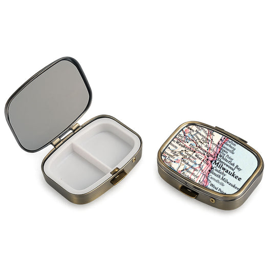 Milwaukee, Wisconsin vintage map pill case