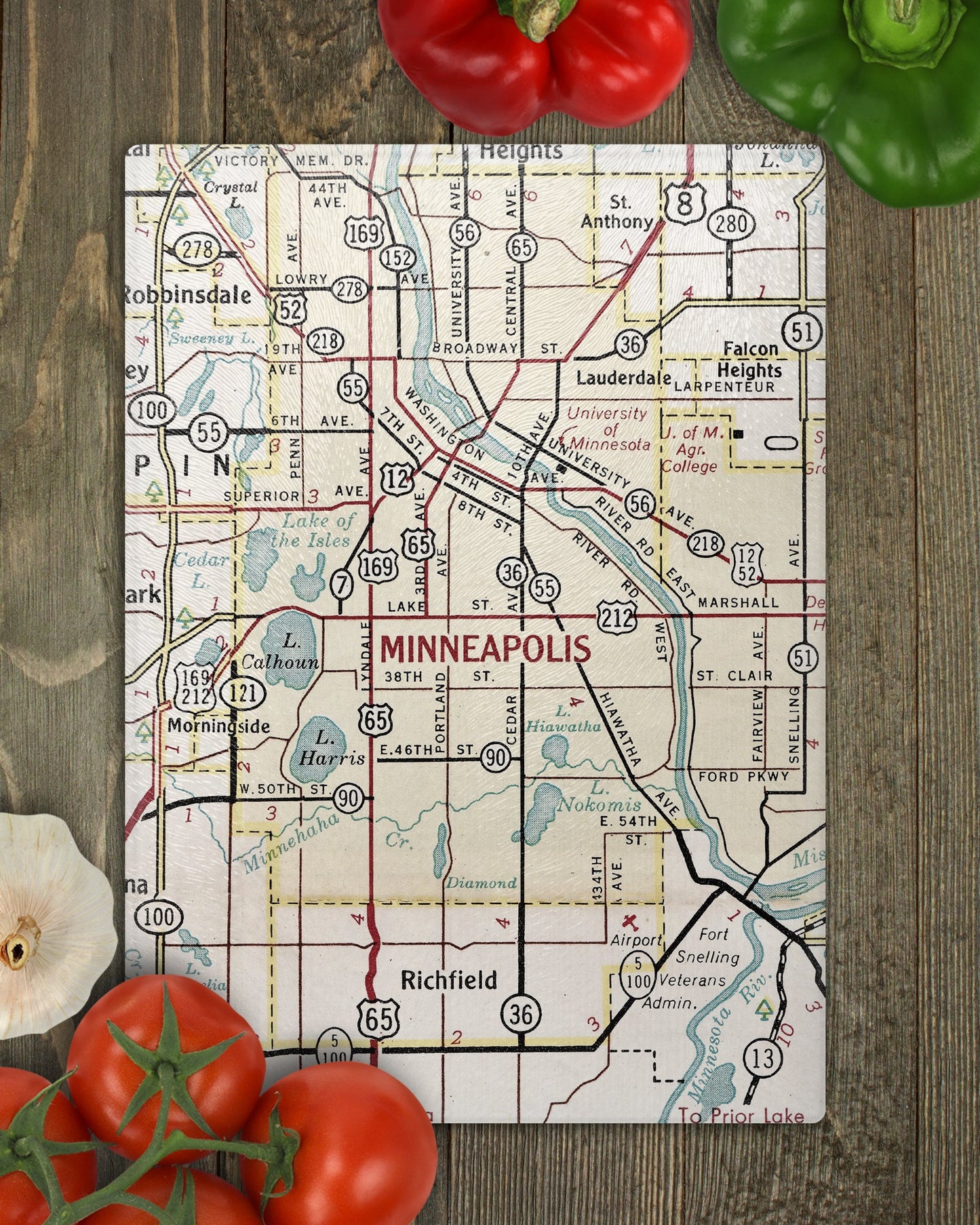 Minneapolis Minnesota Map Cutting Board | Travel Gift | Kitchen Decor