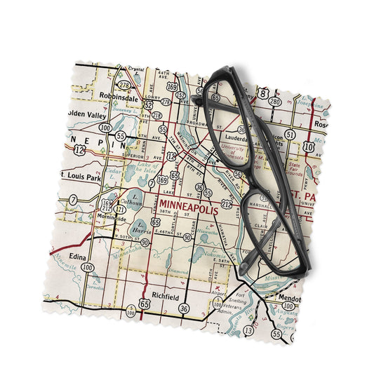 Minneapolis Minnesota Map Lens Cloth | Minneapolis Microfiber Glasses Cleaner | Travel Gift