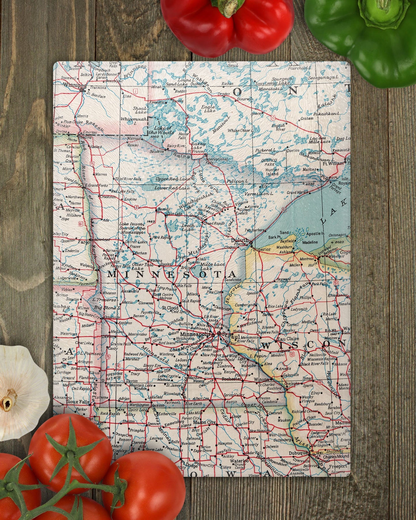 Minnesota Map Cutting Board | Travel Gift | Kitchen Decor