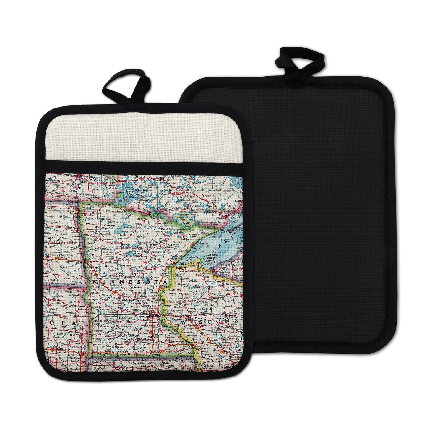 Minnesota vintage map hot pad kitchen decor