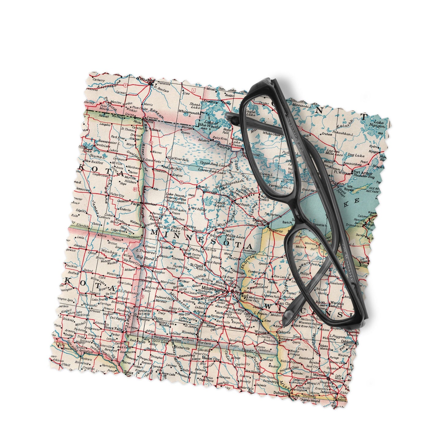 Minnesota Map Lens Cloth | Minnesota Microfiber Glasses Cleaner | Travel Gift