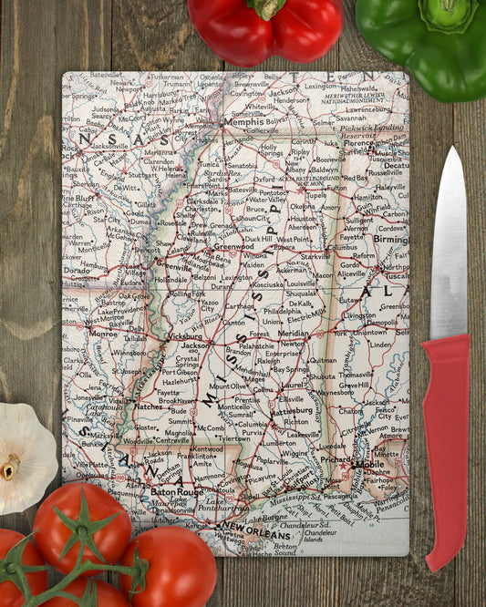 Mississippi Map Cutting Board | Travel Gift | Kitchen Decor