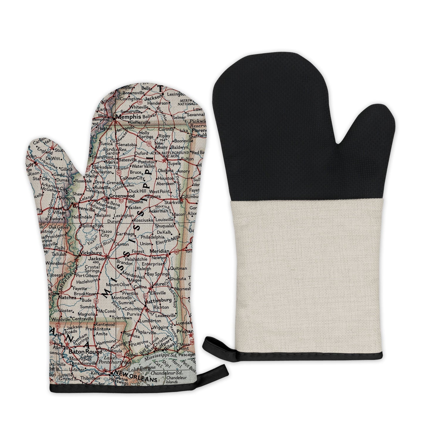 Mississippi Map Oven Mitt | Vintage-Inspired Kitchen Gift