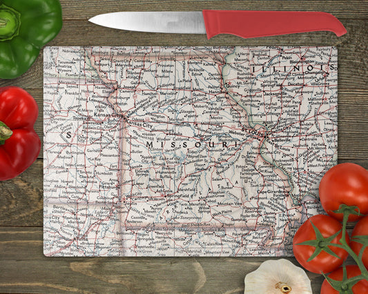 Missouri Map Cutting Board | Travel Gift | Kitchen Decor