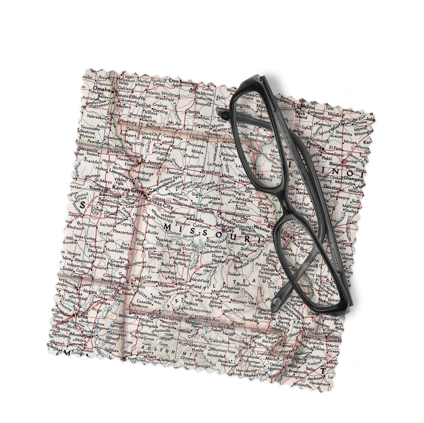 Missouri Map Lens Cloth | Missouri Microfiber Glasses Cleaner | Travel Gift