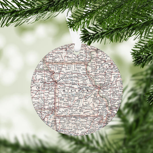 Missouri Vintage Map Ornament