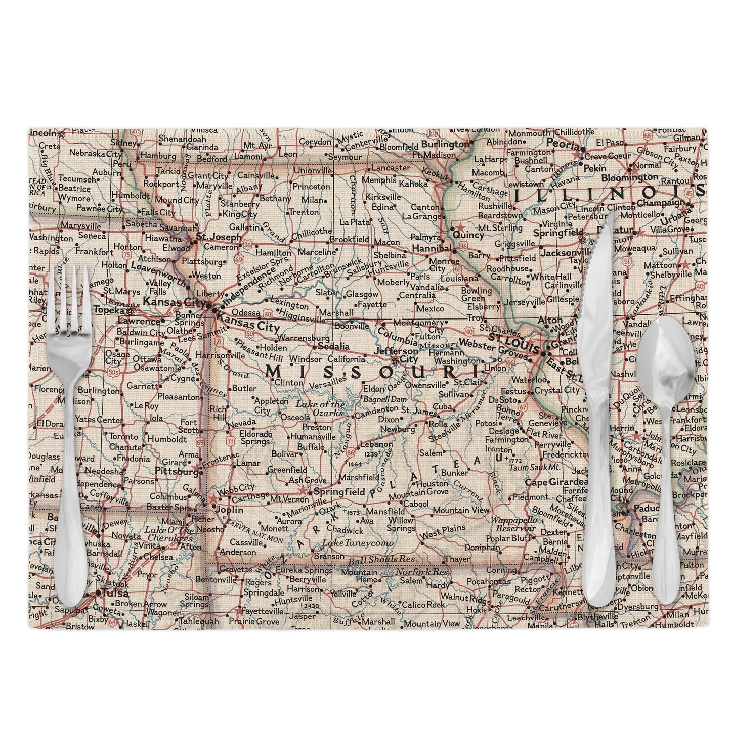 Missouri Vintage Map Placemats Set of 4