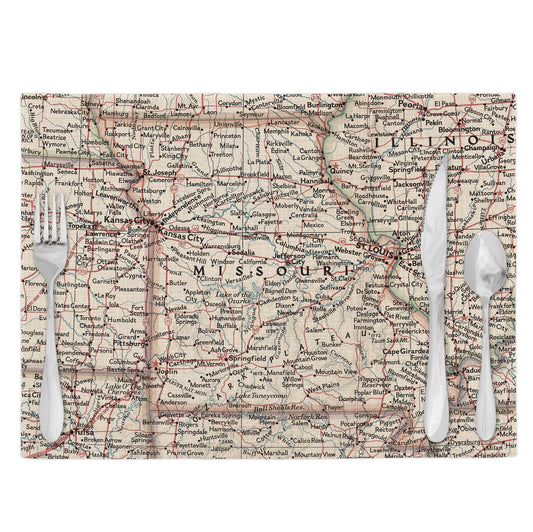 Missouri Vintage Map Placemats Set of 4